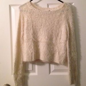 Pacsun White Fuzzy shirt