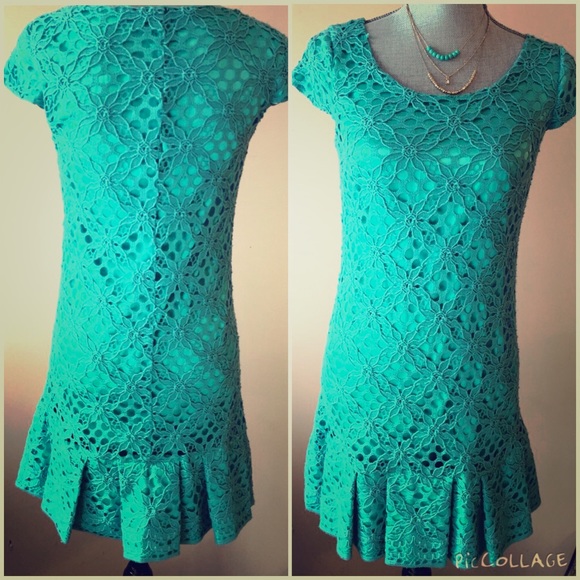 JAX Crochet ruffle bottom dress