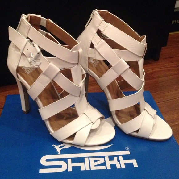 Brand New Never Worn White strappy heels