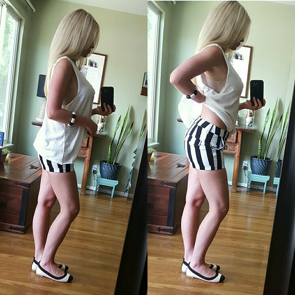 RESERVED Striped Soft Denim Shorts - Picture 3 of 3