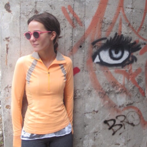 Orange Lululemon Long-Sleeve PullOver