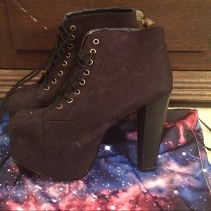 Velvet Platforms in Jeffrey Campbell Lita Style
