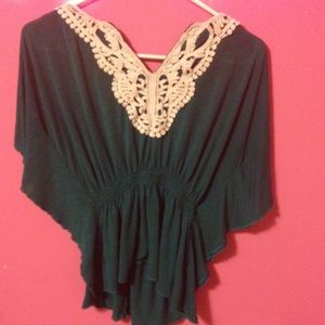 Dark Turquoise Lacey Top