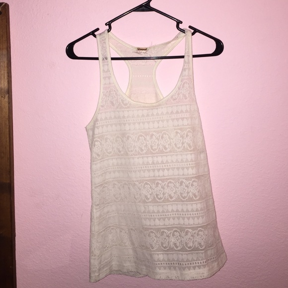 White Patterned Tank Top