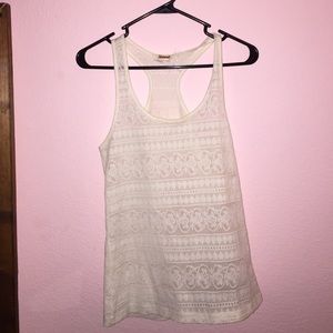 White Patterned Tank Top