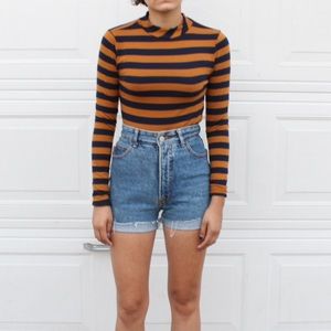 Forever 21 striped mock turtleneck