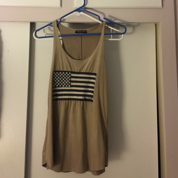 Brandy melville Suede tank top with American flag