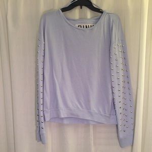PINK lavender studded sleeve sweater