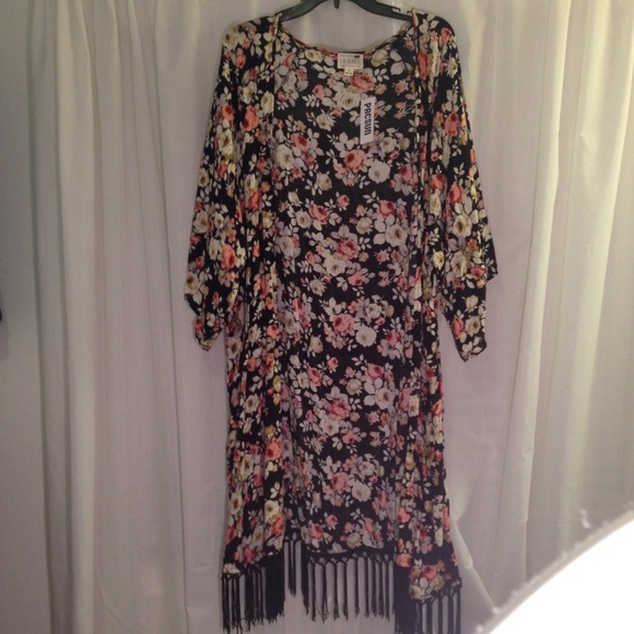 Floral long kimono