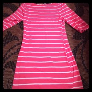 Striped pink and white dress