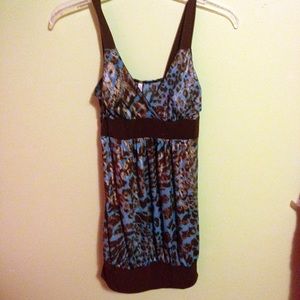 Turquoise leopard print tank