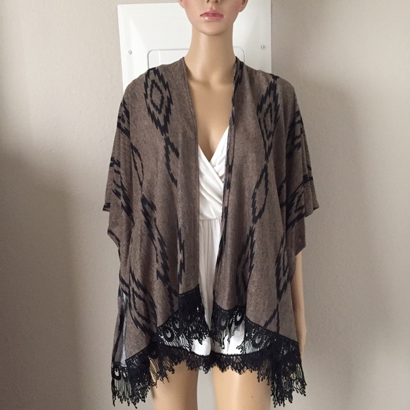 UPTON taupe and black printed cardigan - Picture 4 of 6