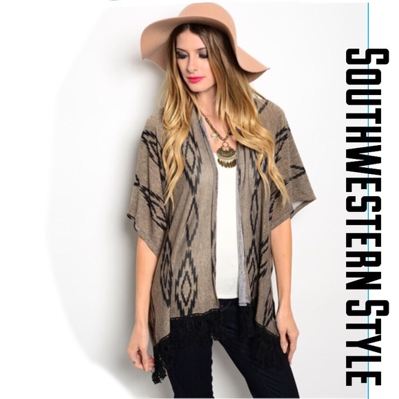 UPTON taupe and black printed cardigan - Picture 2 of 6