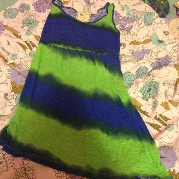 Blue and green top