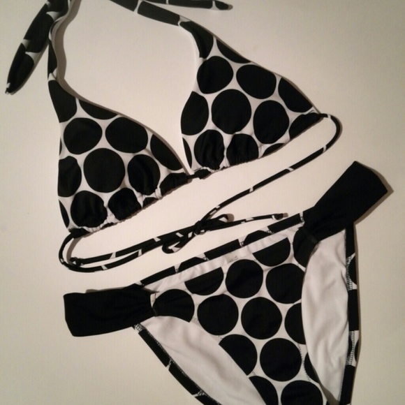VS Bikini Small Halter Top Rouched Side Bottoms