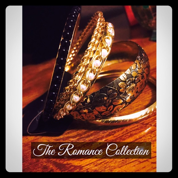 NEW Fashion Jewelry Gold Tone Bangle Set 6 Bracelets - Picture 4 of 5