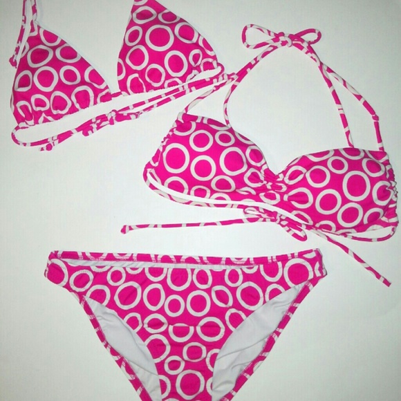 VS Hot Pink 3 Piece Bikini Set
