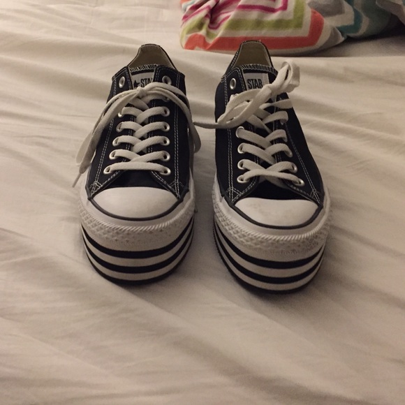 Black and white tall converse