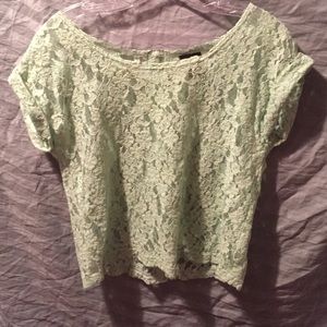 Mint green lace top