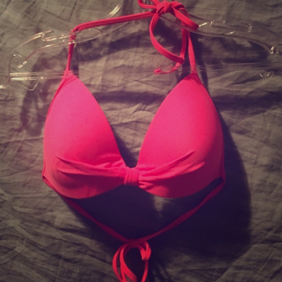 Bright pink bikini top