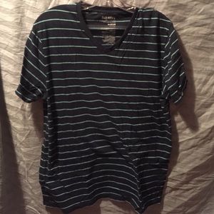 Navy Blue striped v-neck