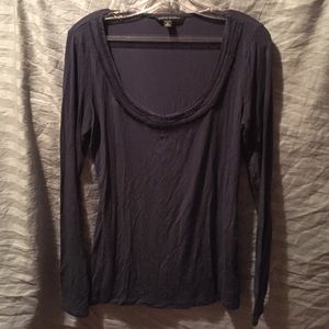 Navy long sleeve scoop neck