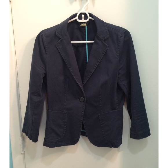 J. Crew Navy Cotton Blazer
