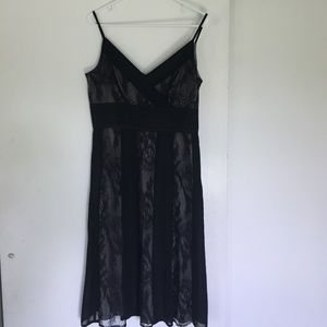 Black lace V-neck dress from LOFT.