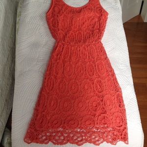 Lauren Conrad coral lace summer dress