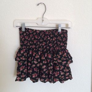 floral patterned f21 high waisted short skirt