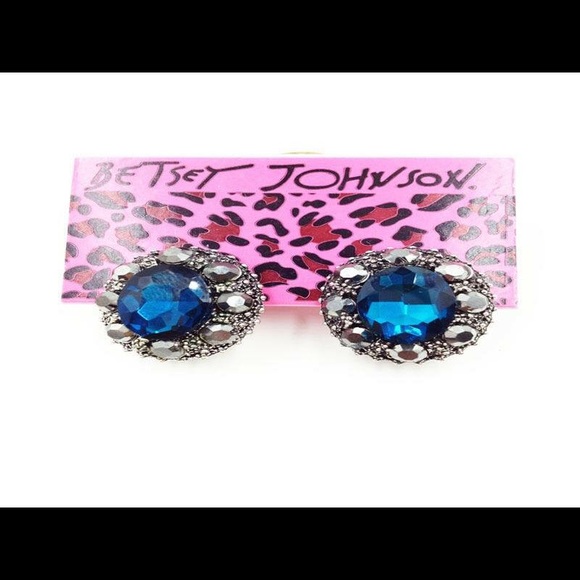 Betsey Blue Rhinestone Earrings