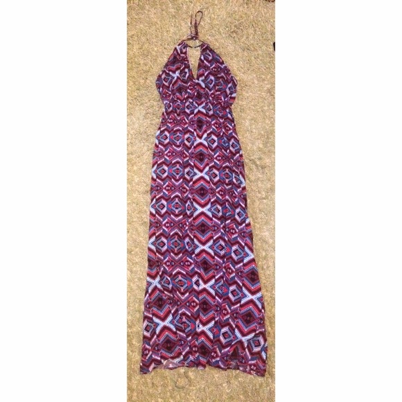 Aztec Maxi Dress with Halter Top/Chest Cut-out - Picture 1 of 1