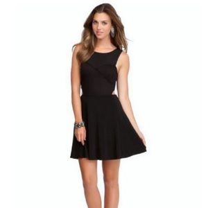 Bebe Black Fit and Flare Side Cut-out Dress