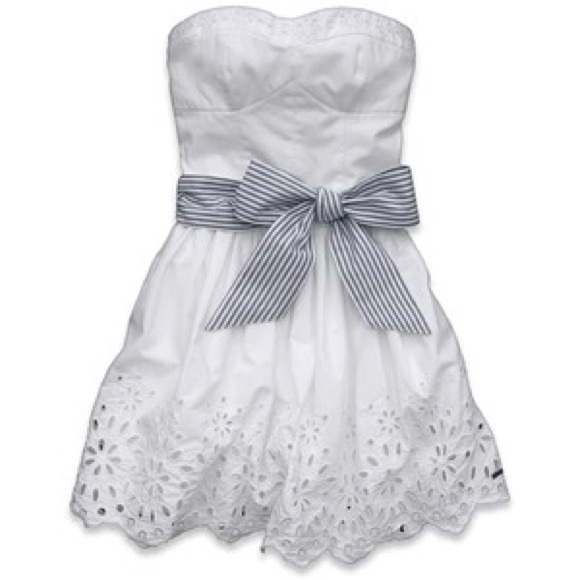 White strapless dress