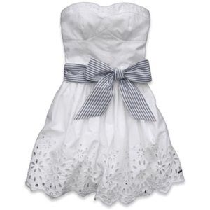 White strapless dress