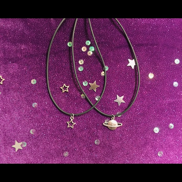 Two Piece Space Wax Cord Layering Choker Set