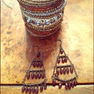 Earrings and bracelet