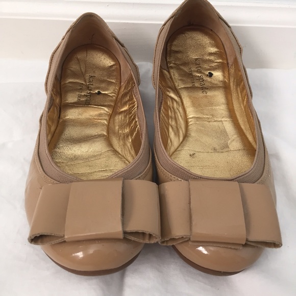 Kate Spade Felice Nude Patent Leather Bow Flat