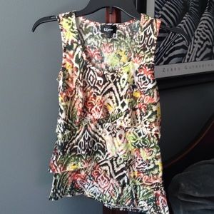 Iz byer tribal ruffle tank