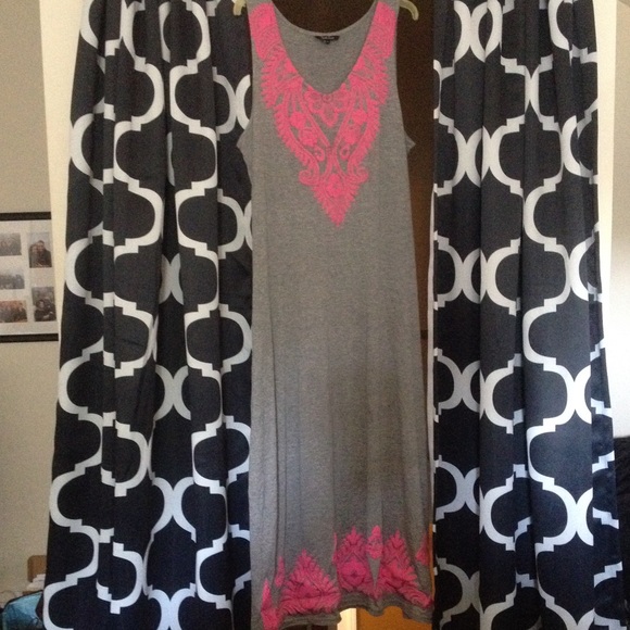 Grey and pink maxi dress