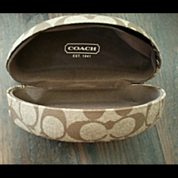 SOLD-Coach Khaki Canvas Sunglasses Case
