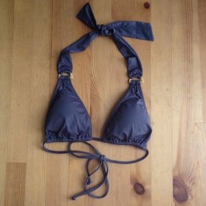 L space charcoal triangle bikini top