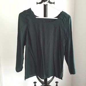 Zara Woman Dark Green Top with Side Zip