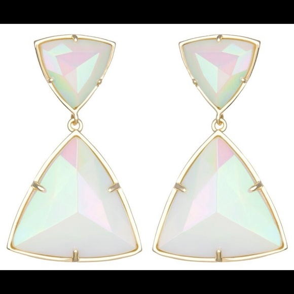 Kendra Scott Maury drop earrings iridescent white