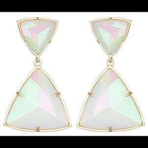 Kendra Scott Maury drop earrings iridescent white