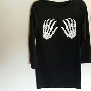 Romwe skeleton hand print dress