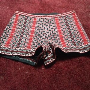 Tribal print high waisted shorts