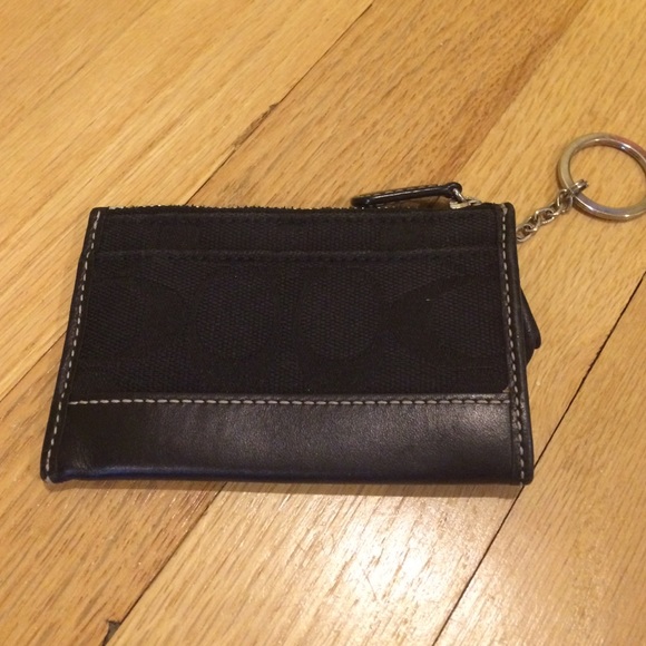 Coach black keychain wallet