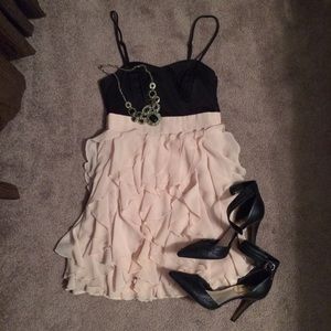 Pretty ruffle skirt cocktail dress