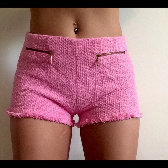Zara pink shorts tweed